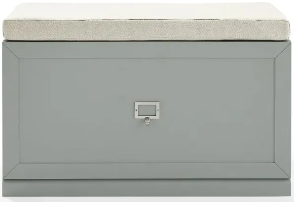 Harper Gray and Tan Entryway Storage Bench