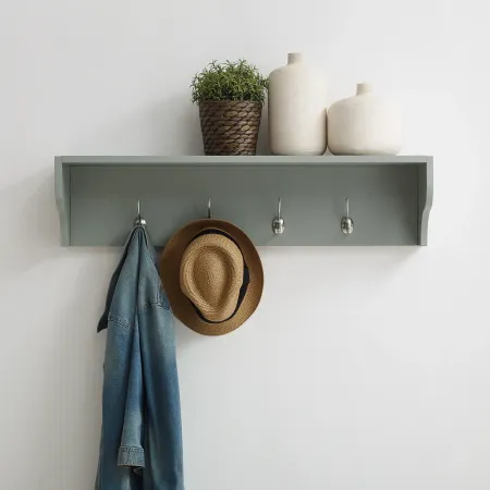 Harper Modern Gray Entryway Shelf