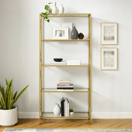 Helena Elegant Gold Bookshelf