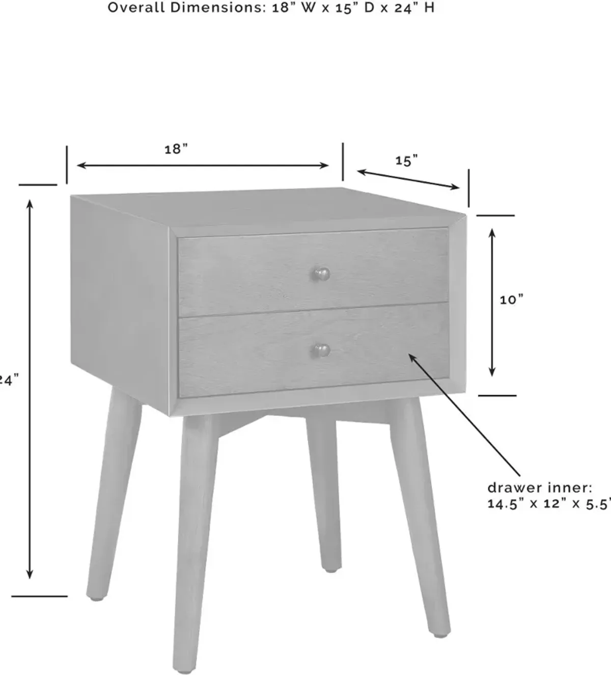 Landon Black Night Stand