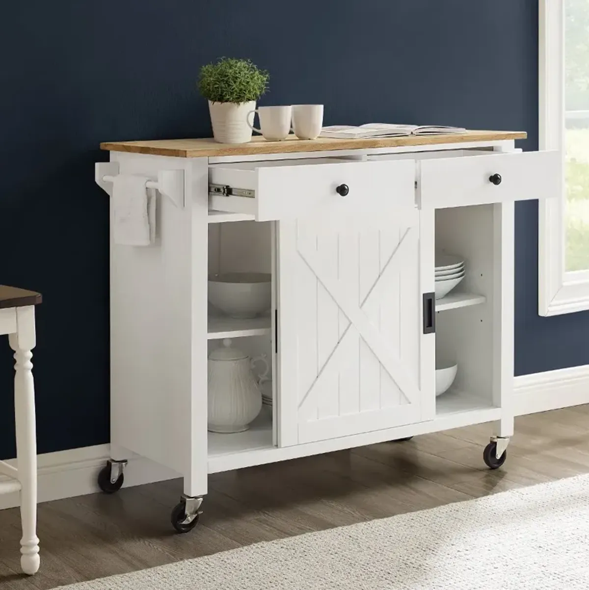 Laurel White Kitchen Island