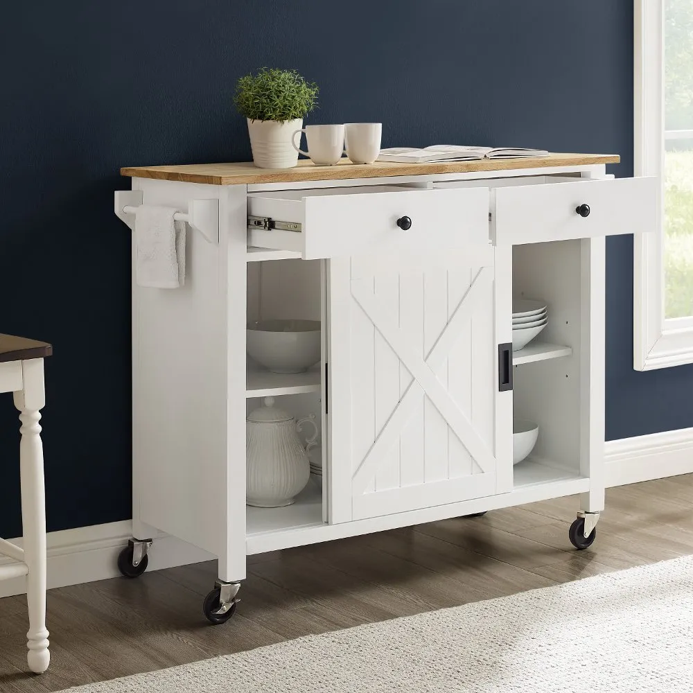 Laurel White Kitchen Island