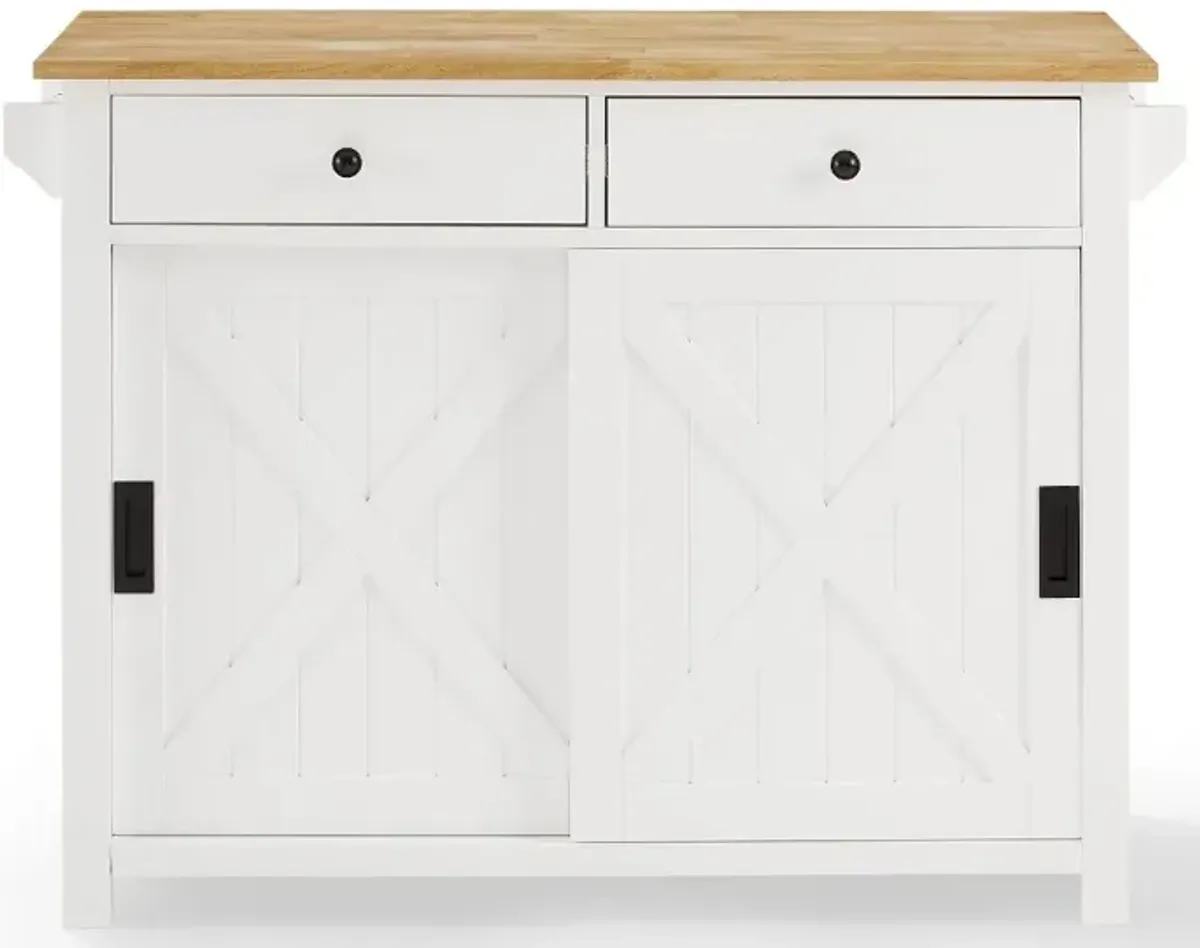 Laurel White Kitchen Island