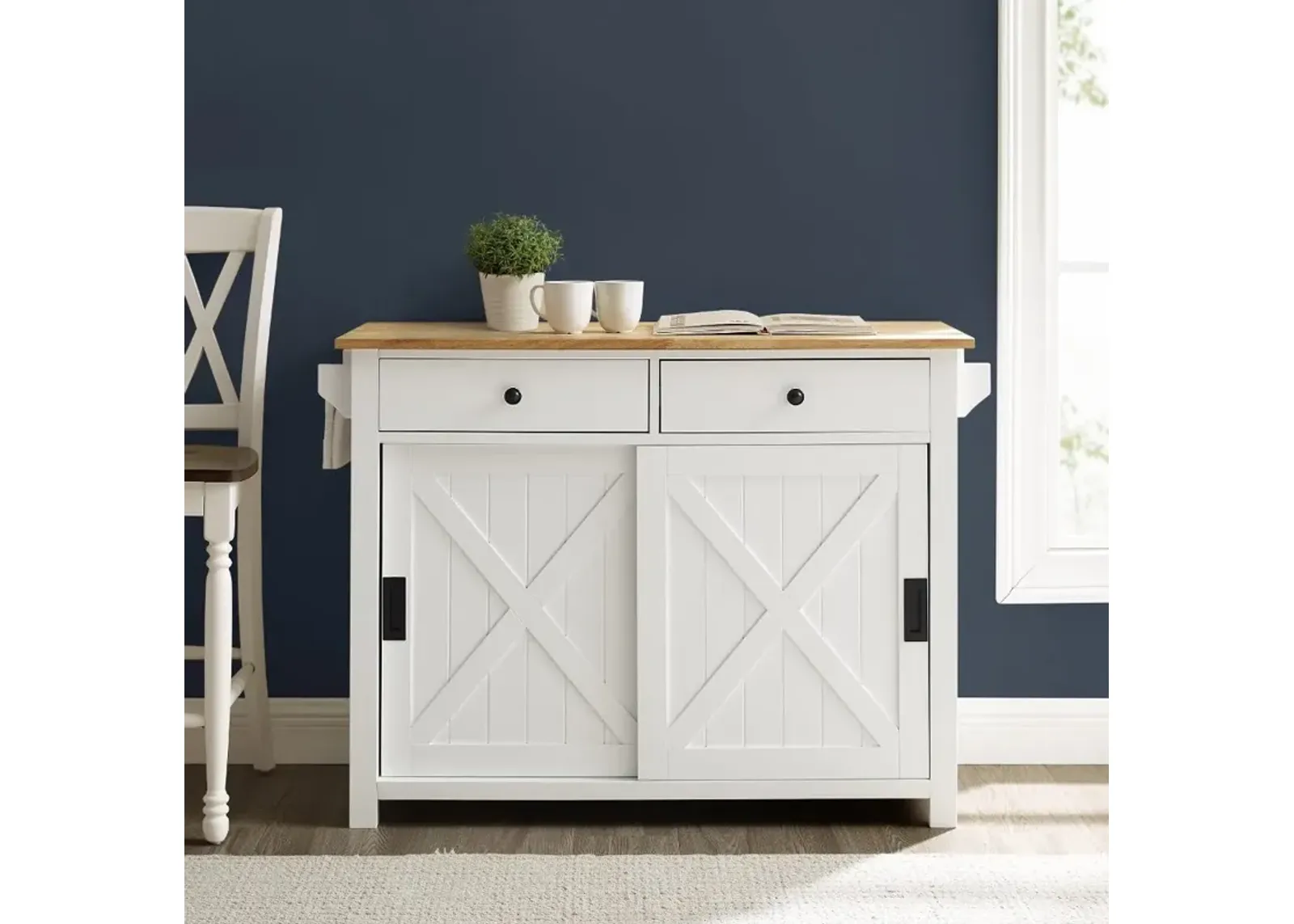 Laurel White Kitchen Island