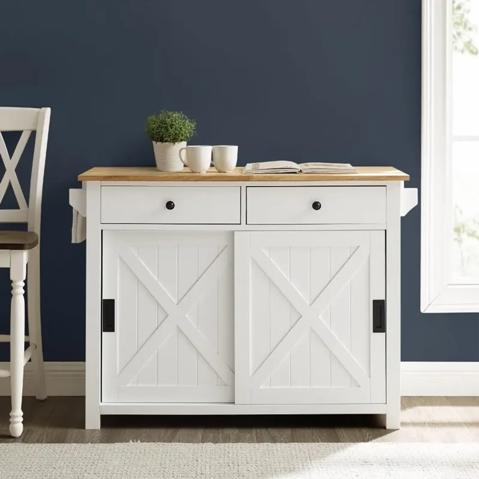 Laurel White Kitchen Island