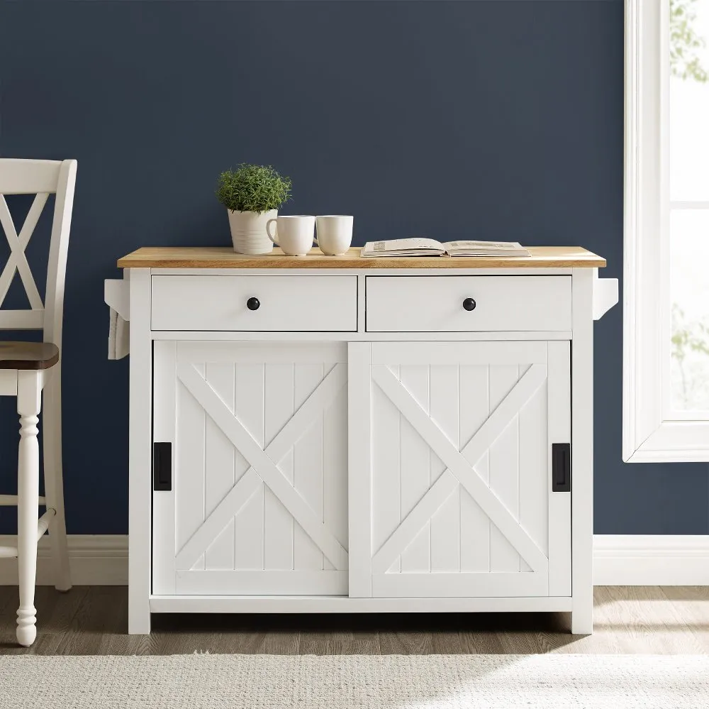 Laurel White Kitchen Island