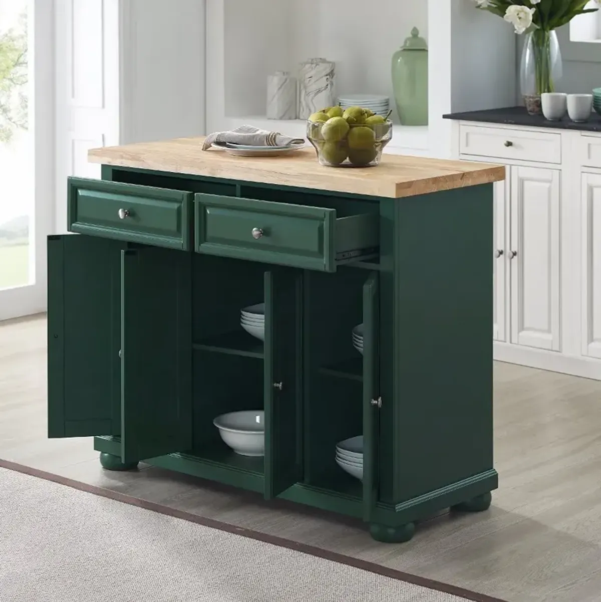 Madison Green Kitchen Island