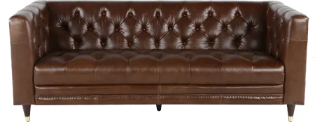 Wheldon Brown Leather Sofa