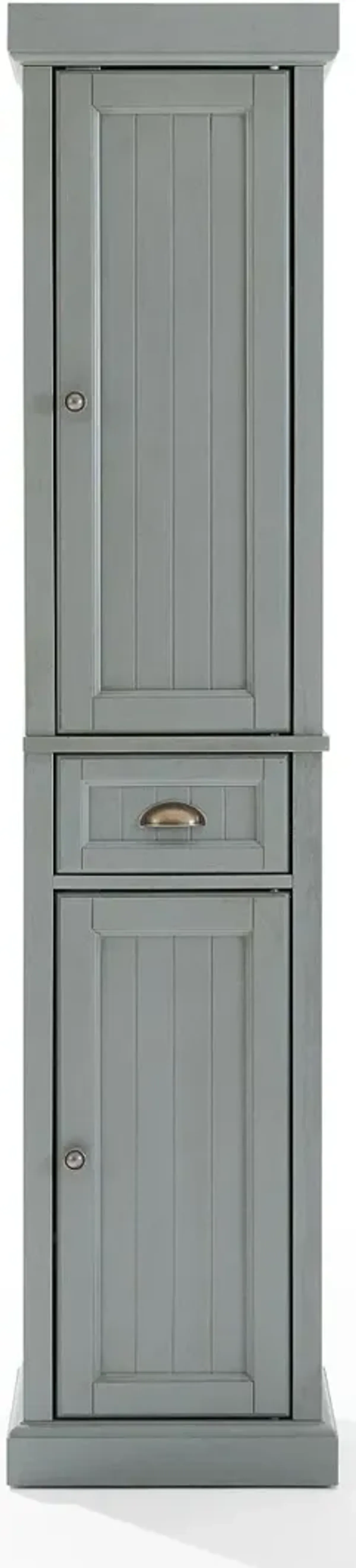 Seaside Distressed Gray Tall Linen Cabinet