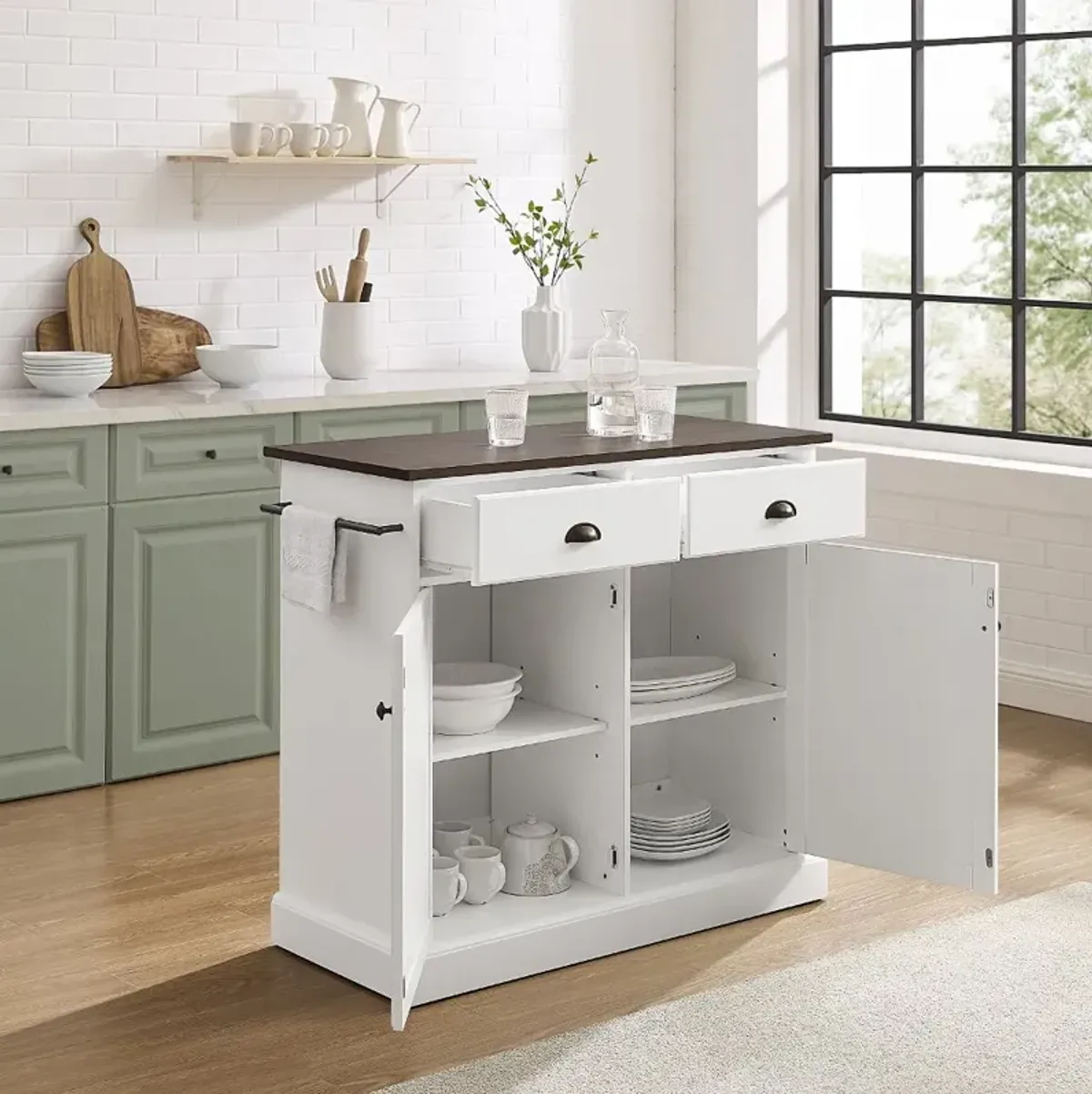 Shoreline White Kitchen Island