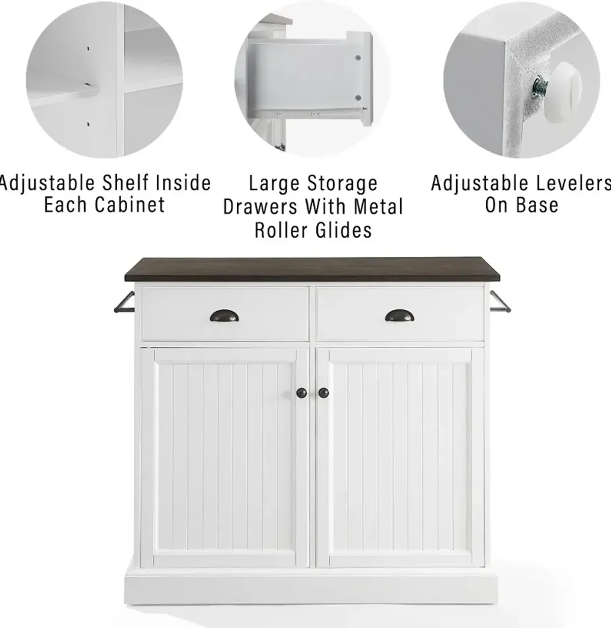 Shoreline White Kitchen Island