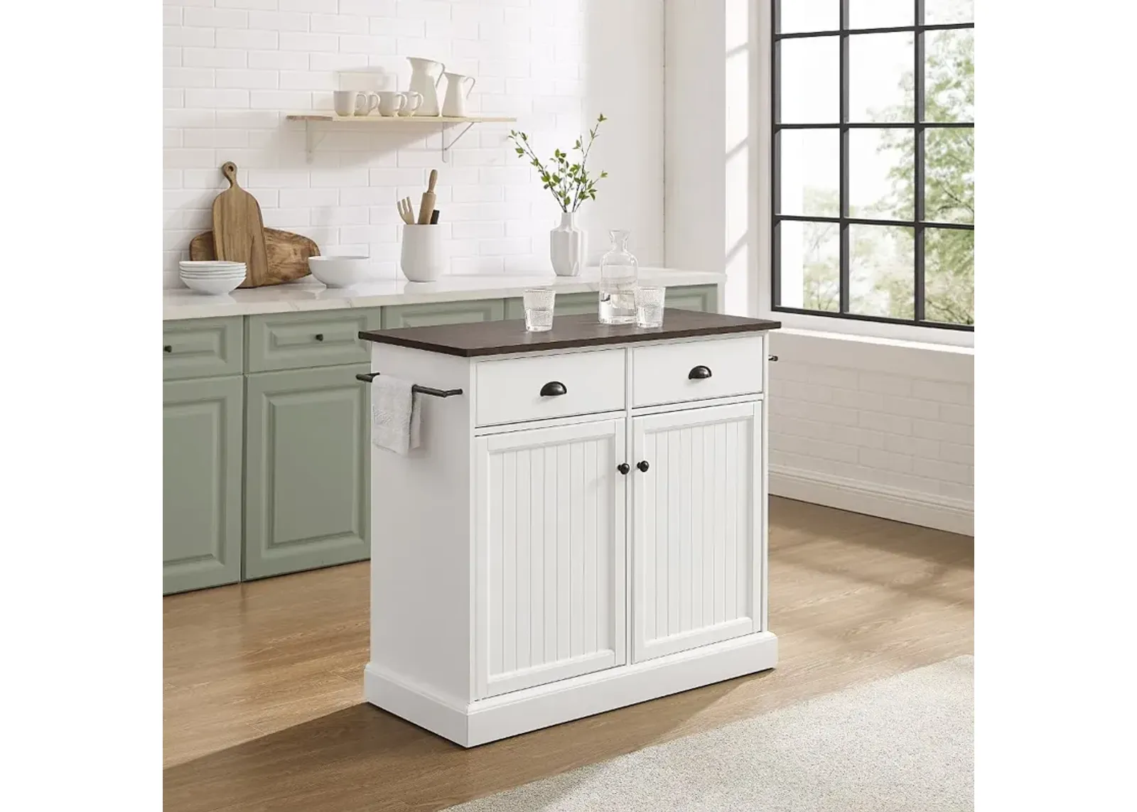 Shoreline White Kitchen Island