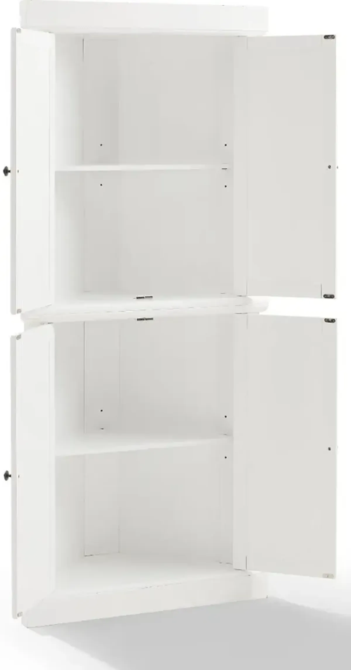 Shoreline White Corner Pantry Cabinet