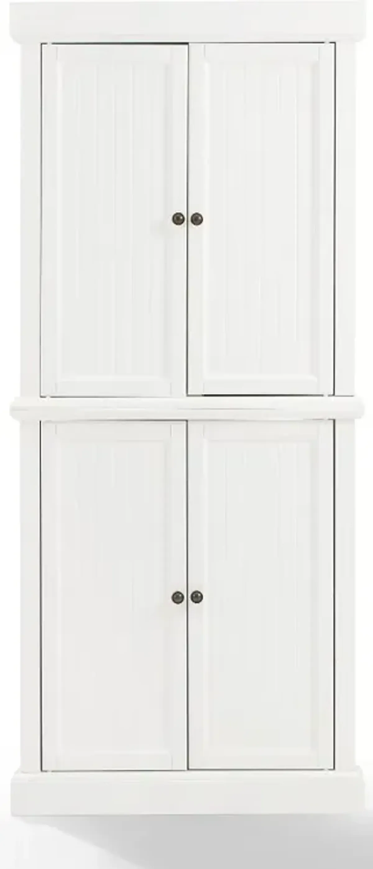 Shoreline White Corner Pantry Cabinet