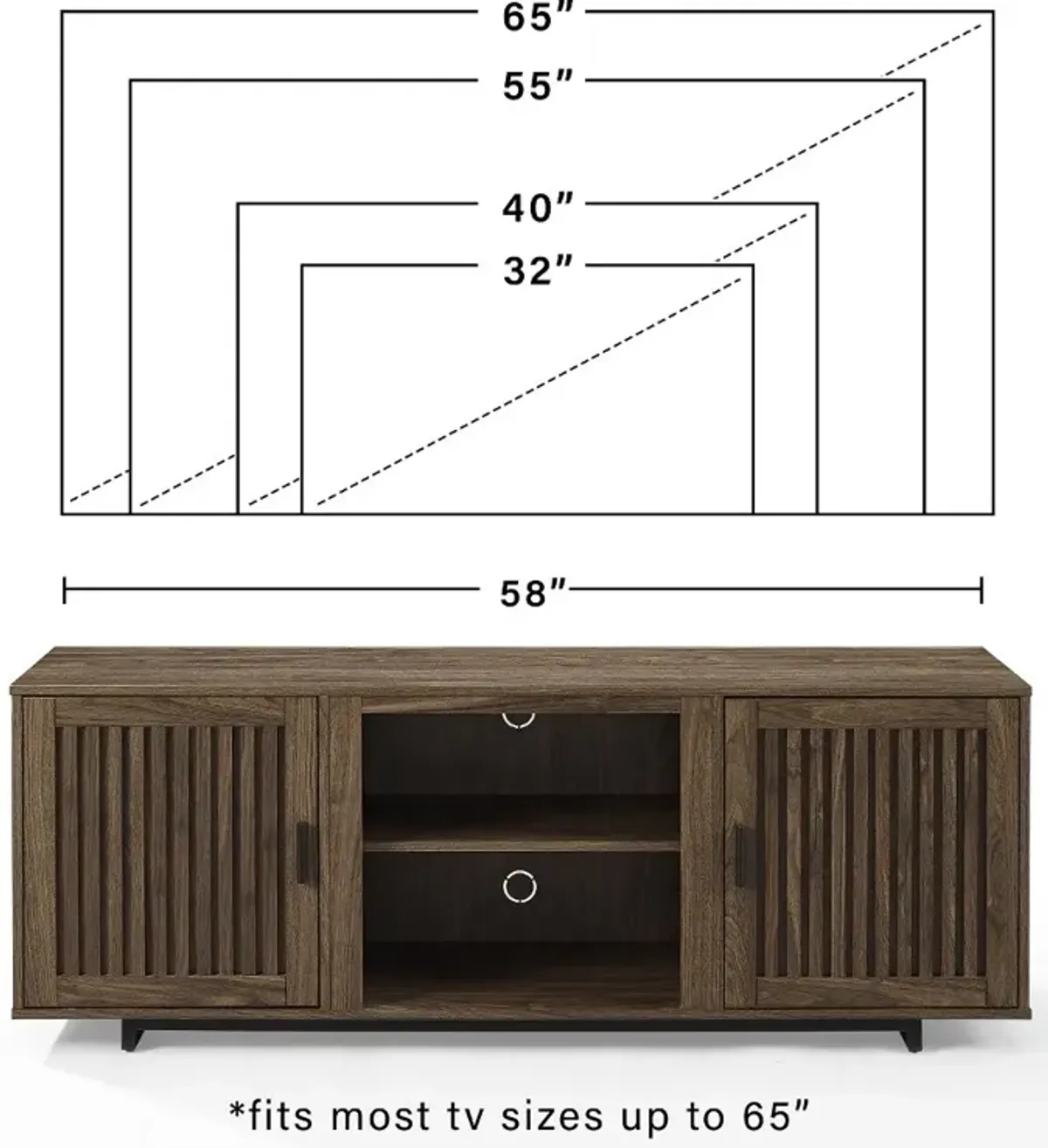 Silas 58" Walnut TV Stand