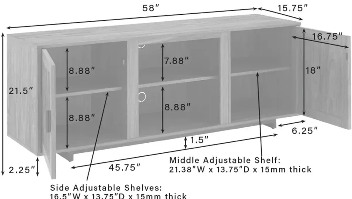 Silas 58" Walnut TV Stand