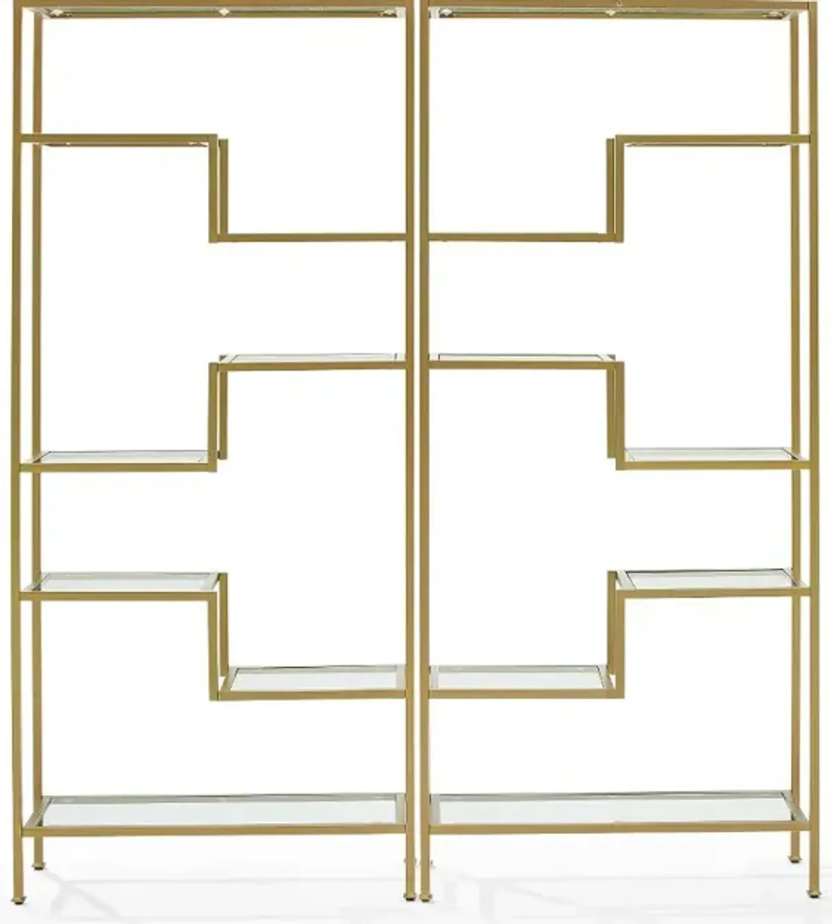 Sloane 2-Piece Gold Metal Bookshelf Set