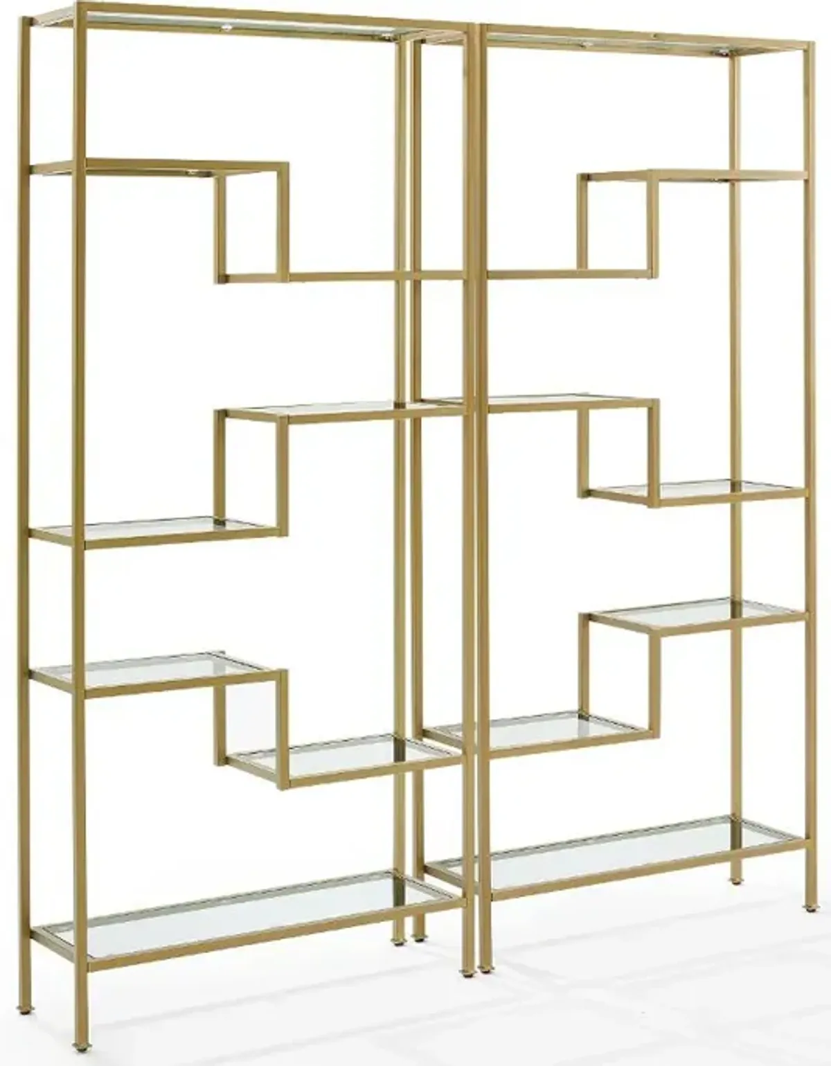 Sloane 2-Piece Gold Metal Bookshelf Set