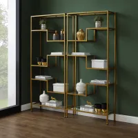 Sloane 2-Piece Gold Metal Bookshelf Set
