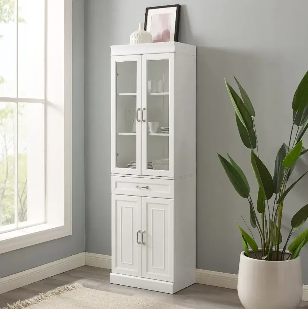 Stanton White Glass Door Pantry