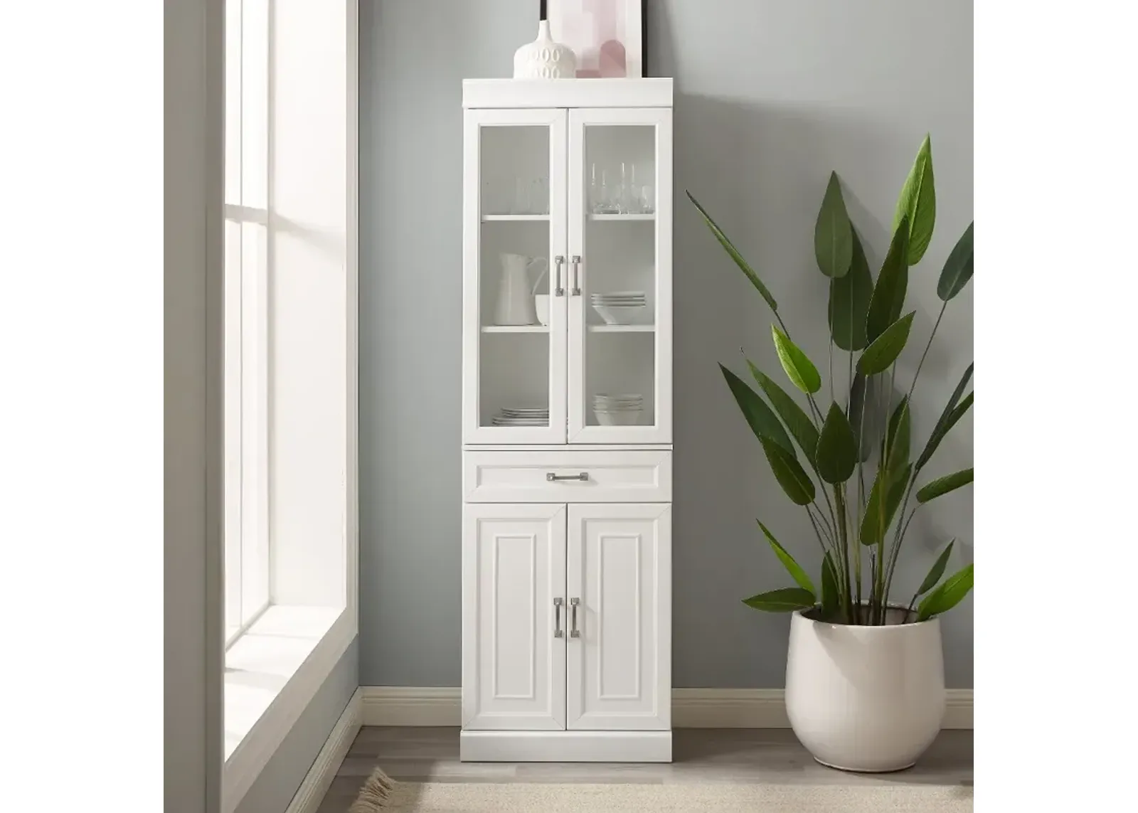 Stanton White Glass Door Pantry