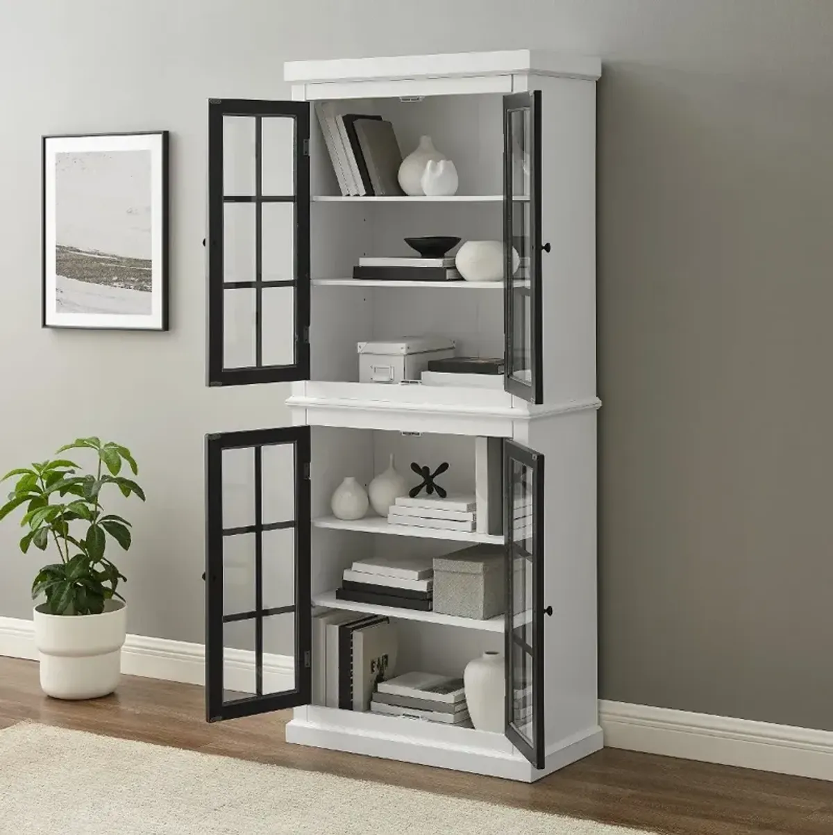 Cecily White Tall Storage Cabinet