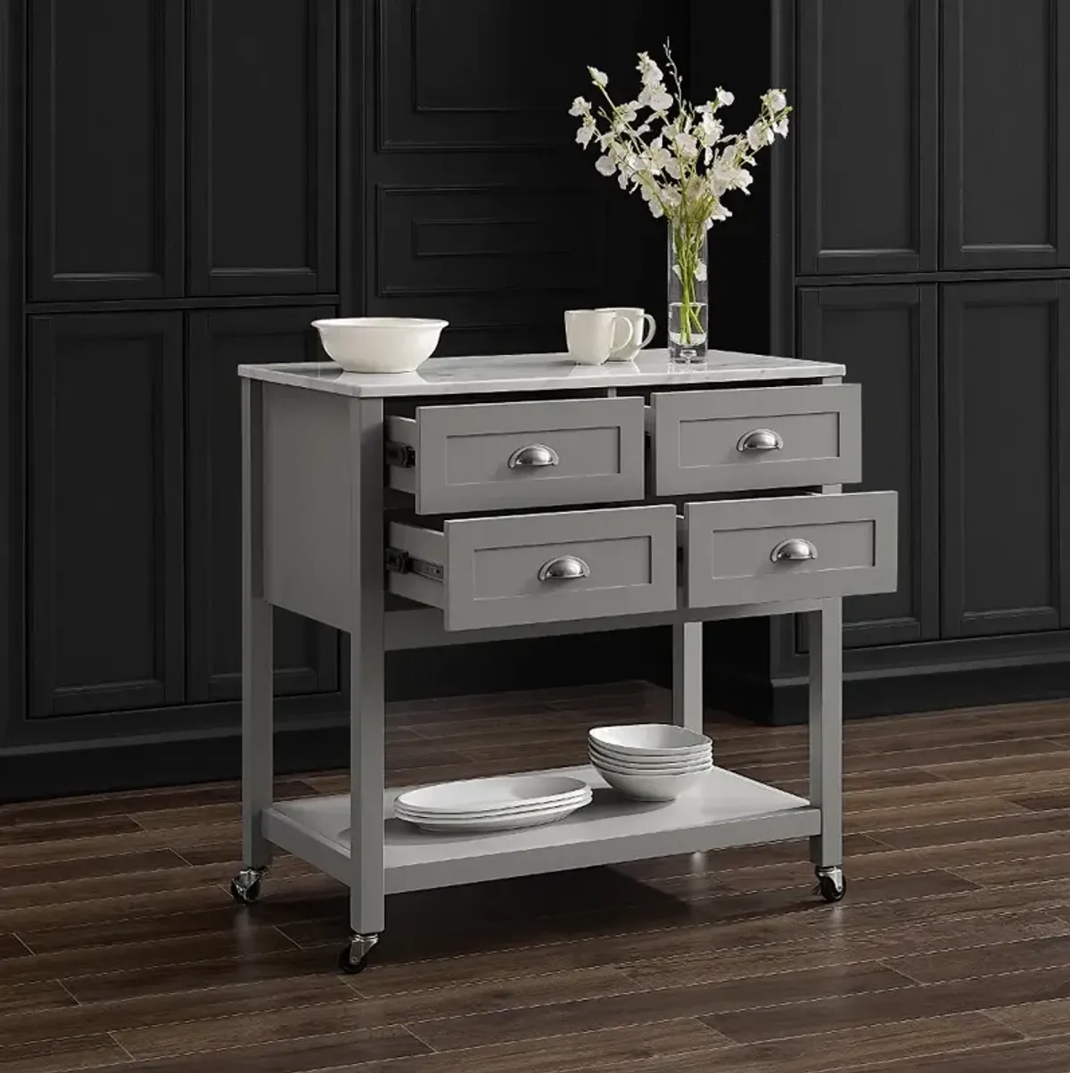 Connell Gray Kitchen Island