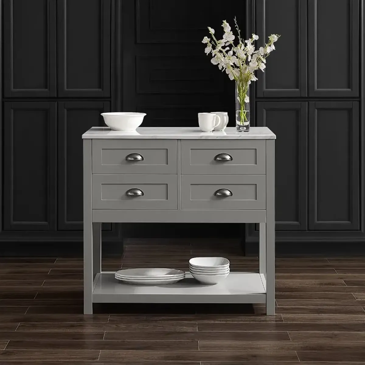 Connell Gray Kitchen Island