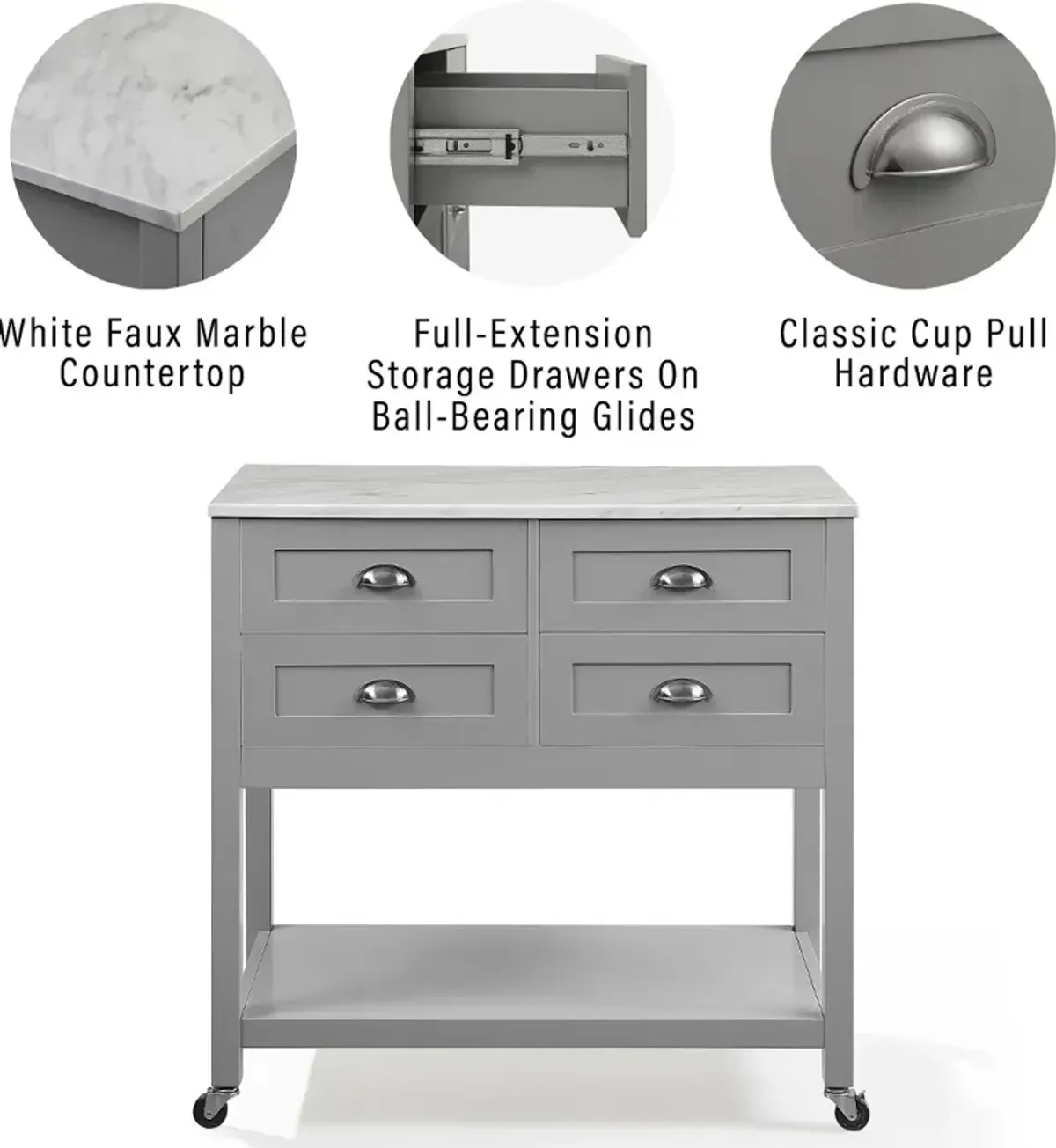 Connell Gray Kitchen Island