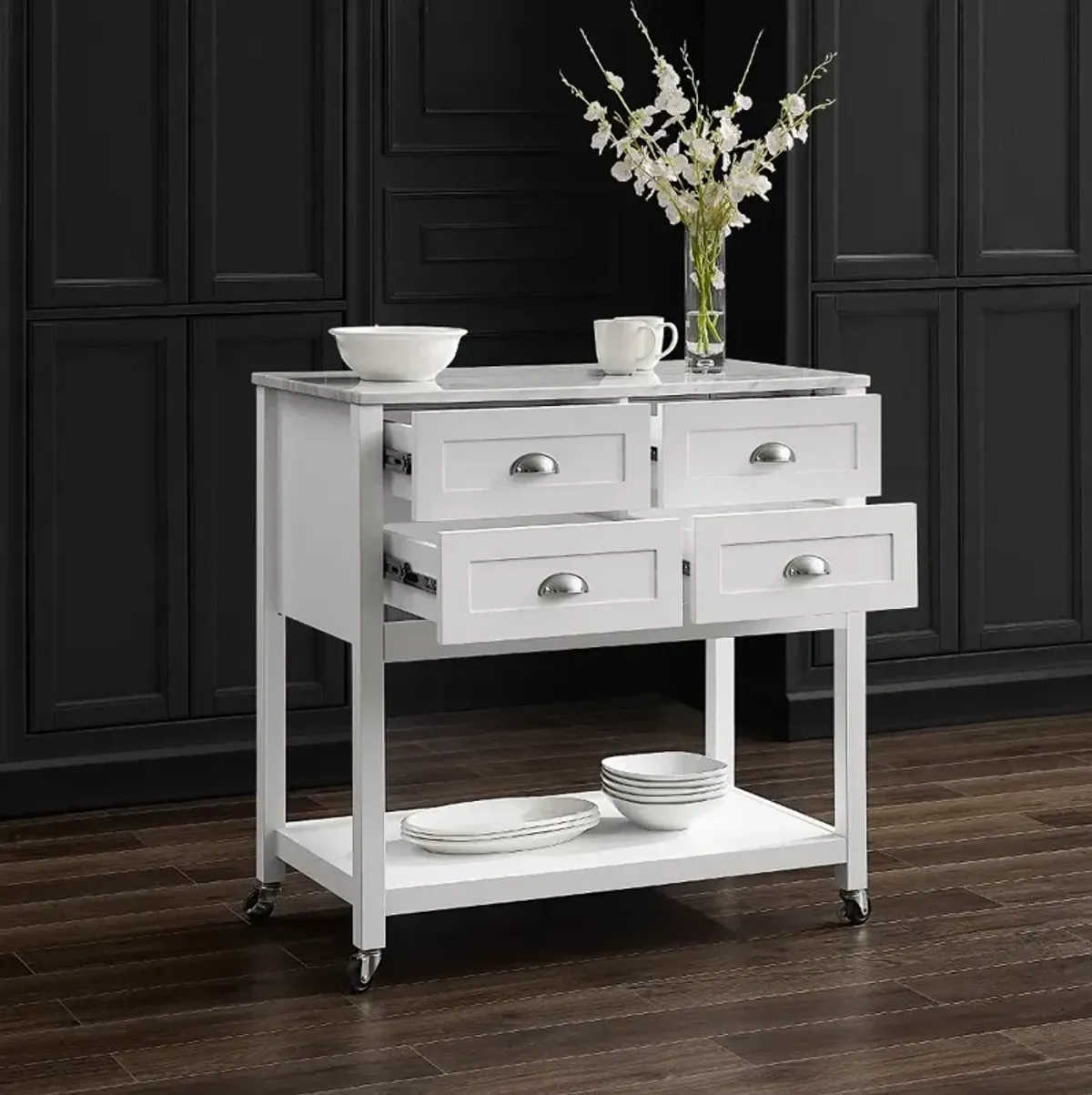 Connell White Kitchen Island