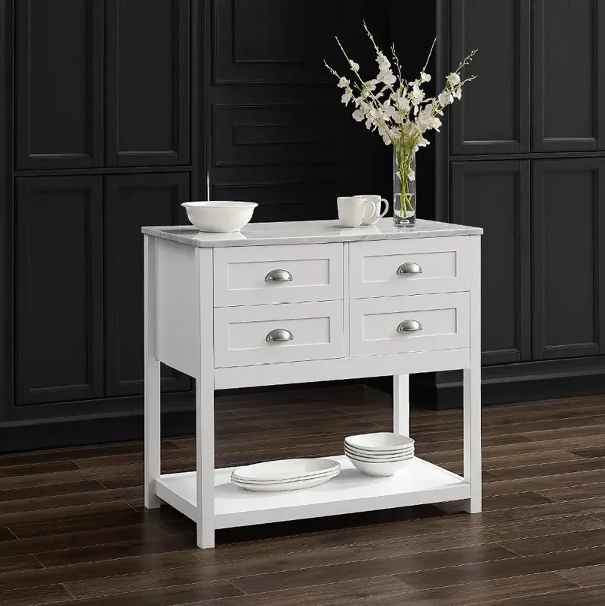 Connell White Kitchen Island