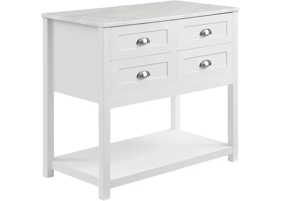 Connell White Kitchen Island