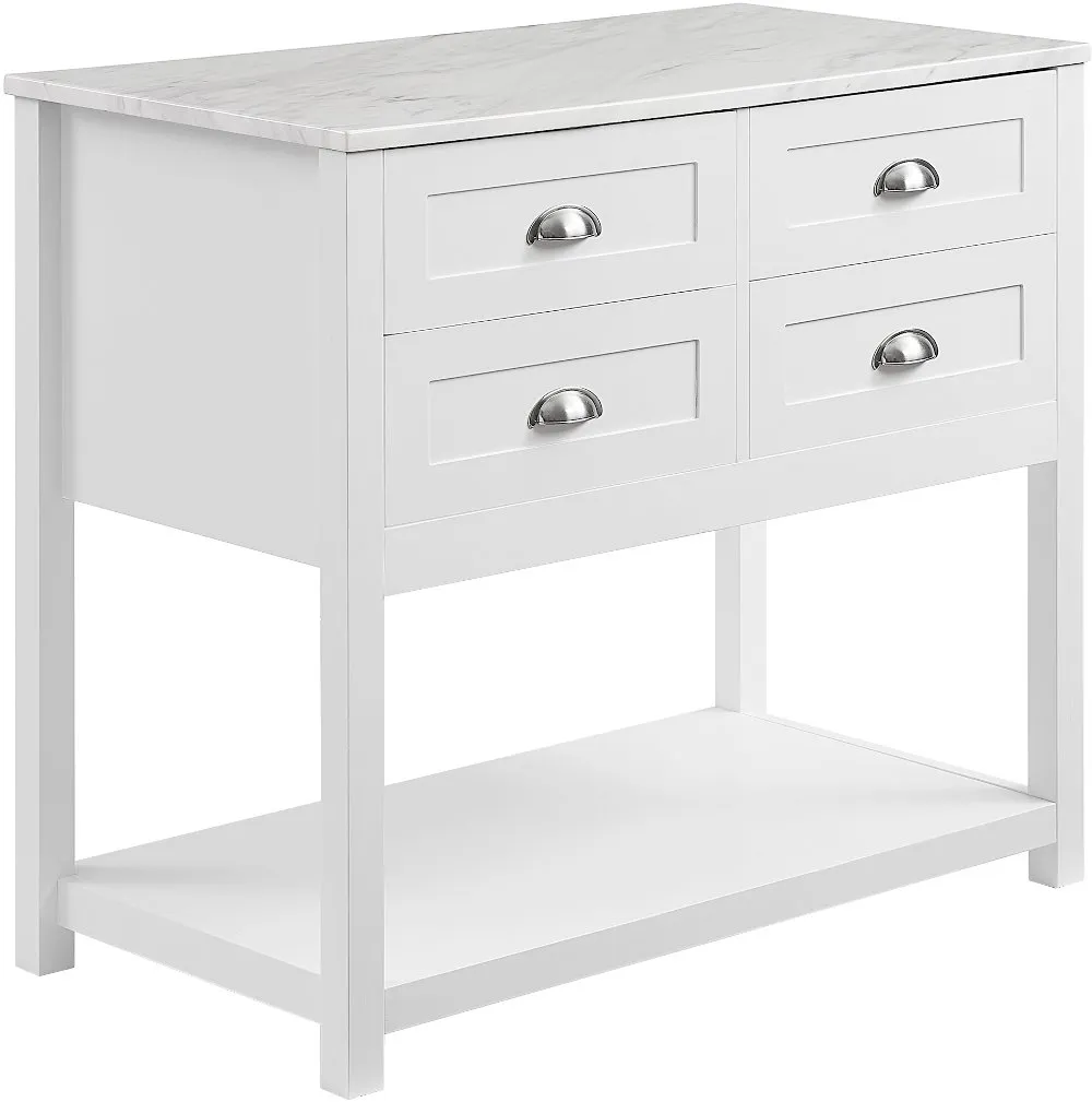 Connell White Kitchen Island