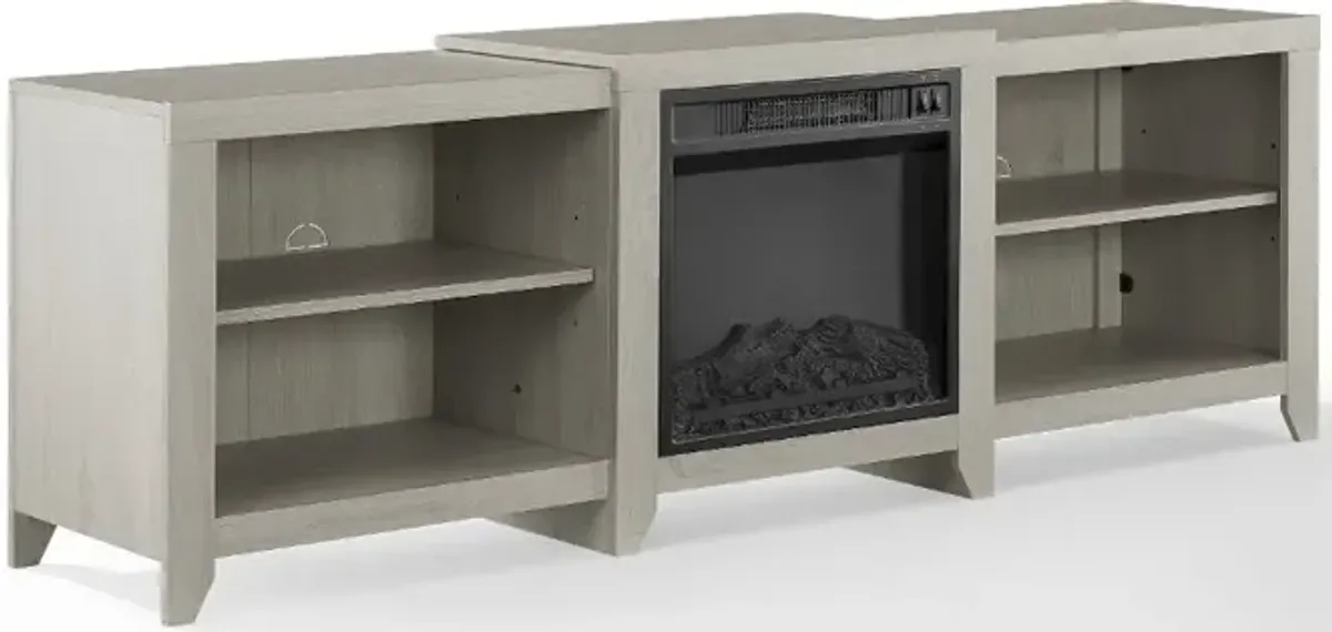 Ronin 69" Whitewash TV Stand with Fireplace