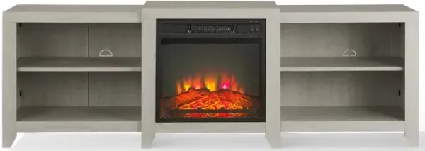 Ronin 69" Whitewash TV Stand with Fireplace