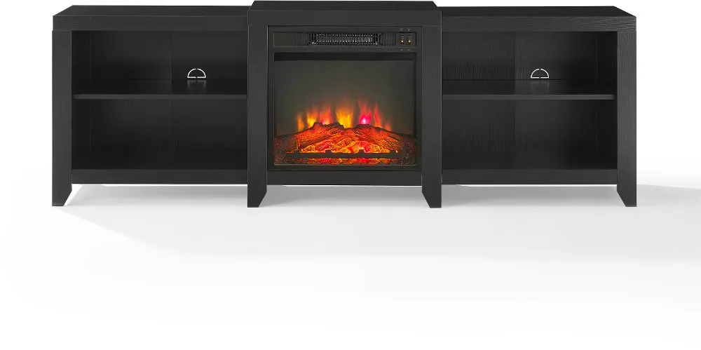 Ronin 69" Black TV Stand with Fireplace