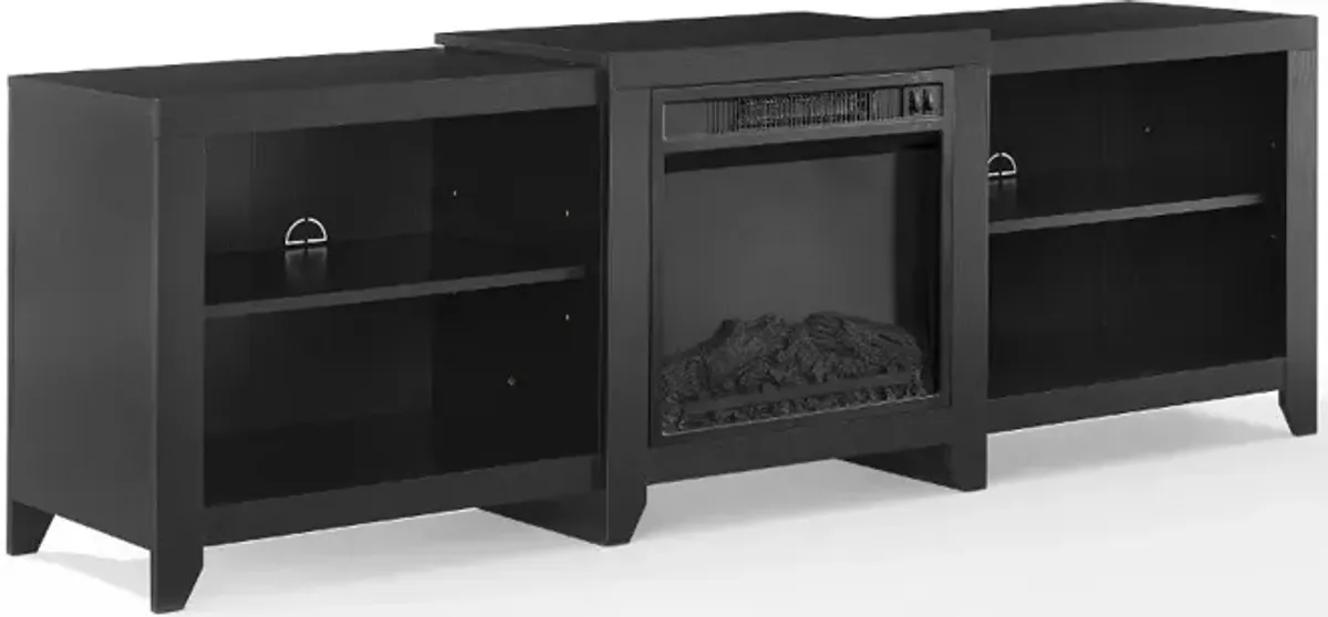 Ronin 69" Black TV Stand with Fireplace