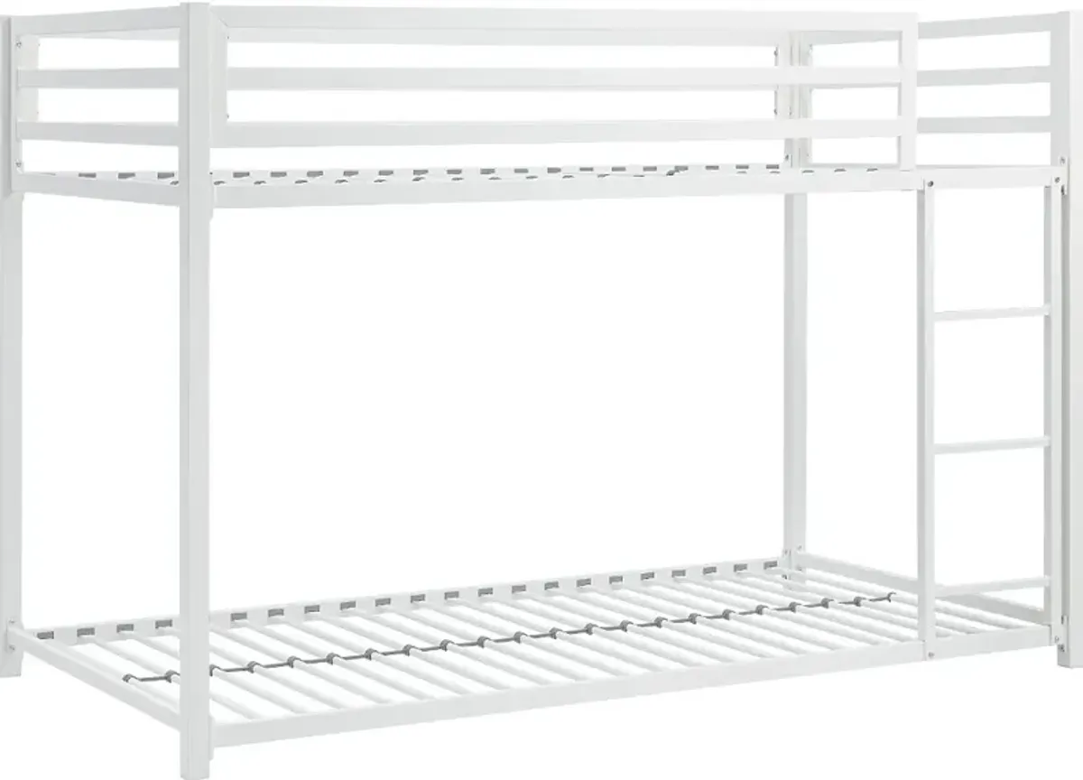 Winnie White Twin-over-Twin Bunk Bed