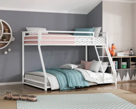 Winnie White Twin-over-Full Bunk Bed