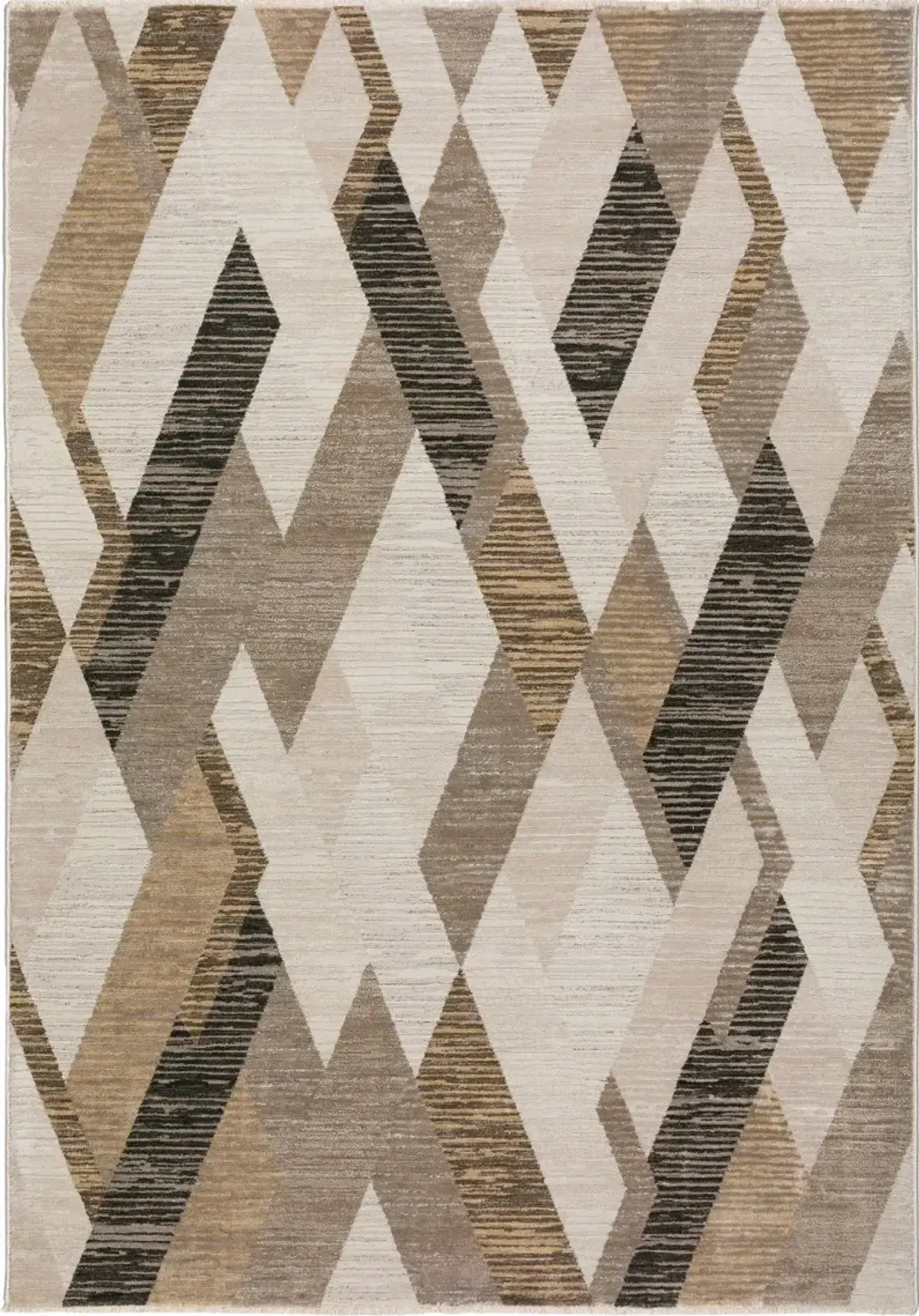 Denizi 5 x 8 Geometric Putty Area Rug