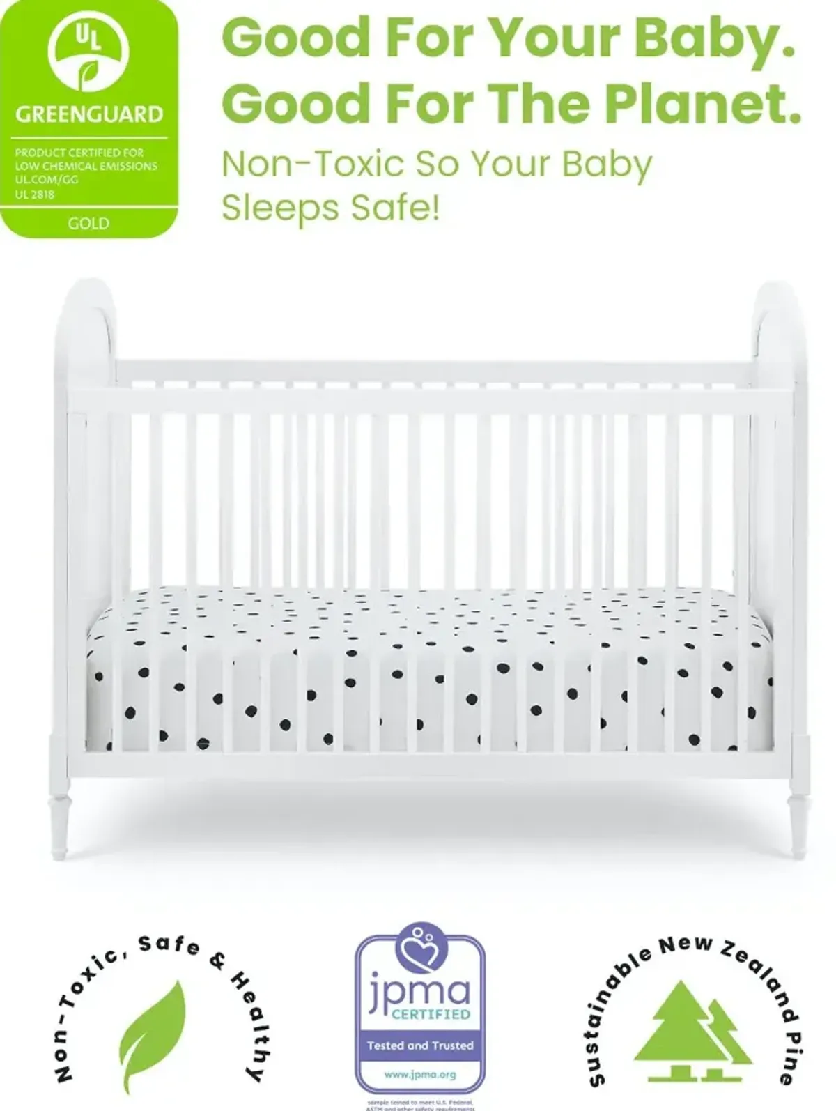 Madeline White 4-in-1 Convertible Crib