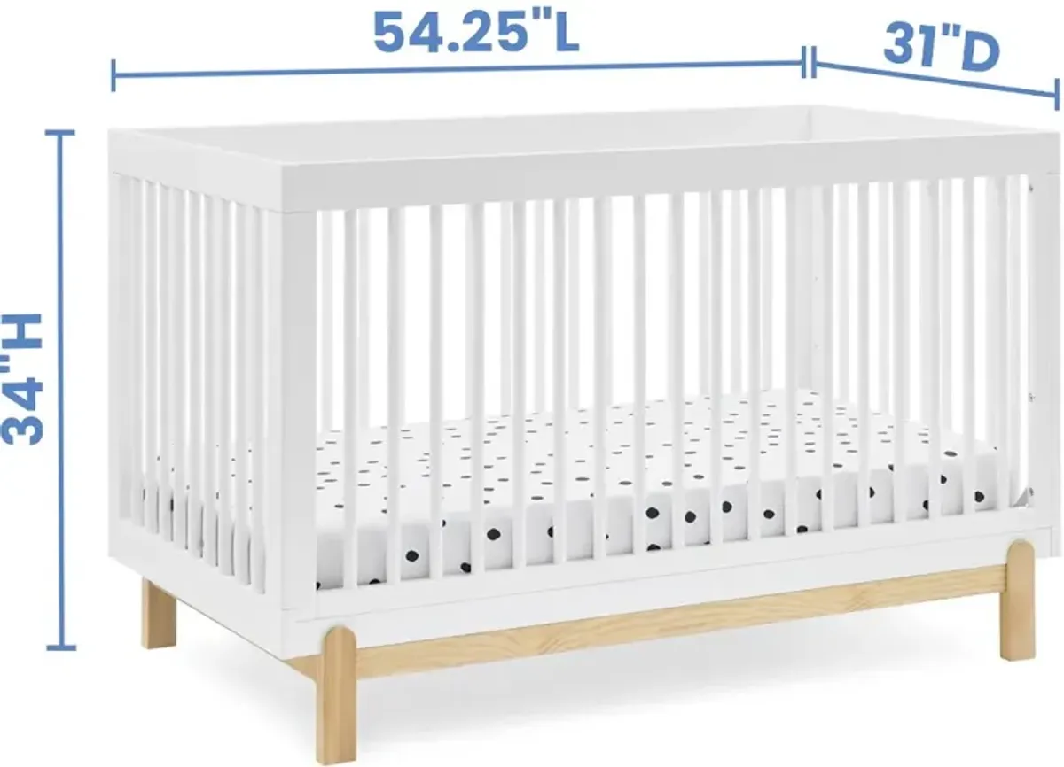 Poppy White 4-in-1 Convertible Crib