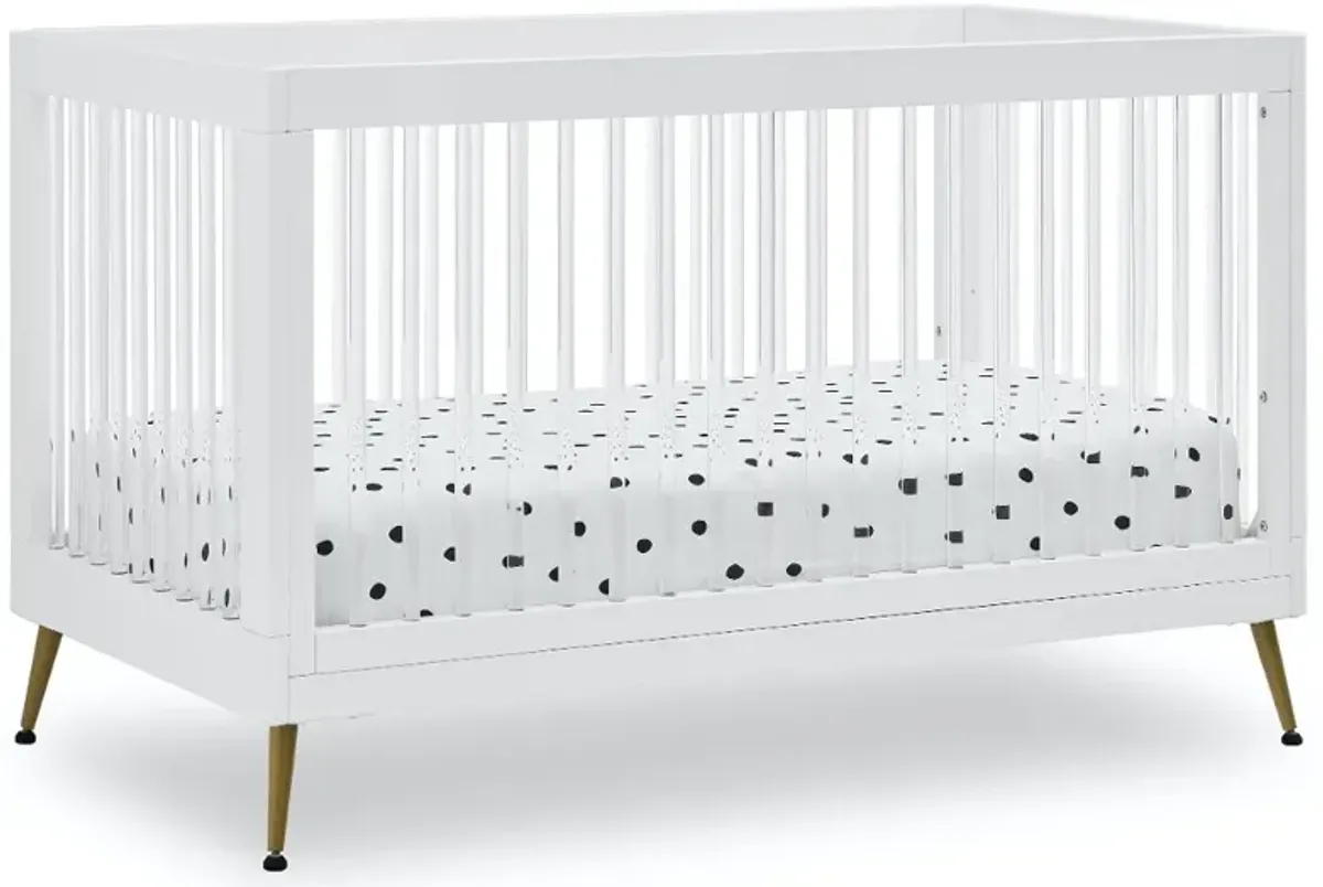 Sloane White Acrylic 4-in-1 Convertible Crib