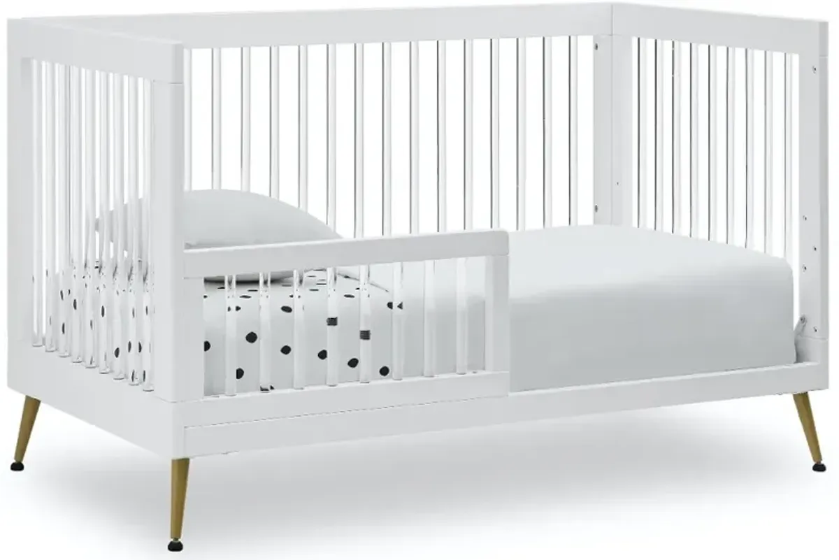 Sloane White Acrylic 4-in-1 Convertible Crib