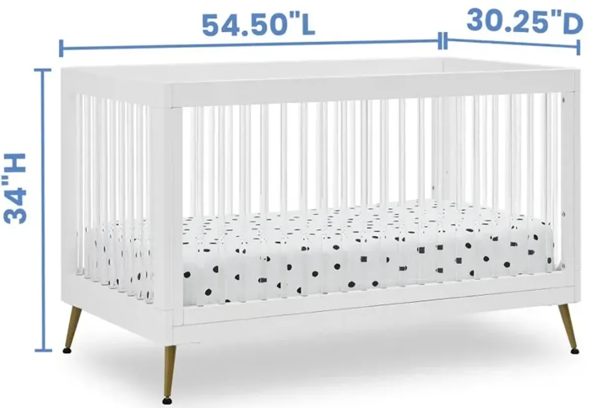 Sloane White Acrylic 4-in-1 Convertible Crib