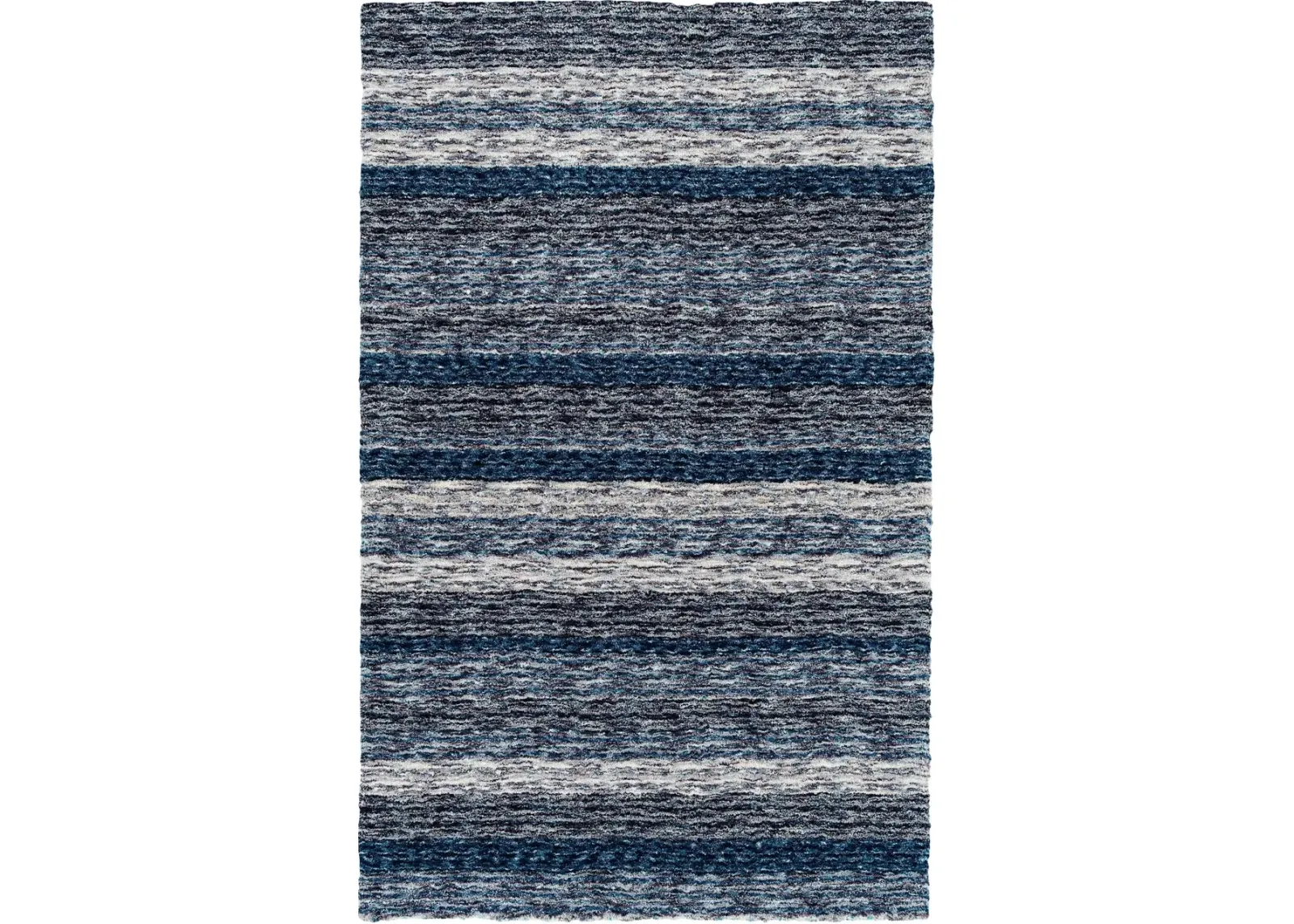 Joplin 8 x 10 Striped Shag Indigo Blue Area Rug