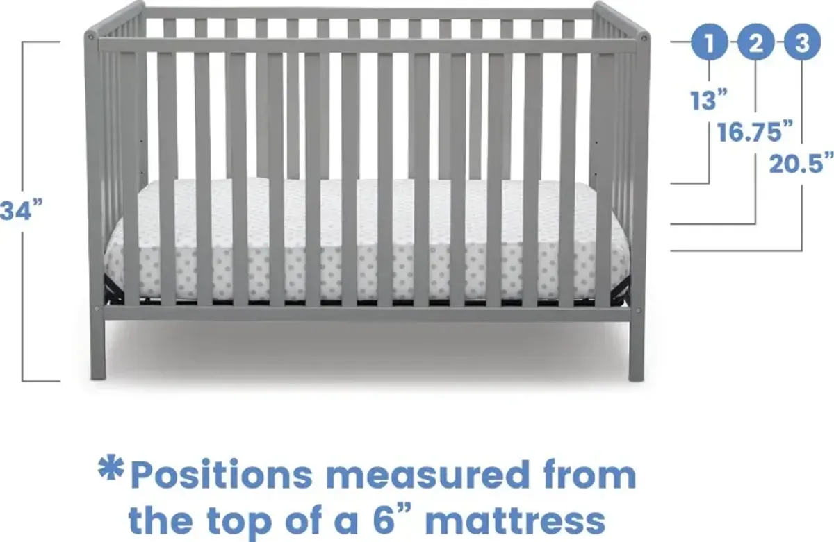 Heartland Gray 4-in-1 Convertible Crib