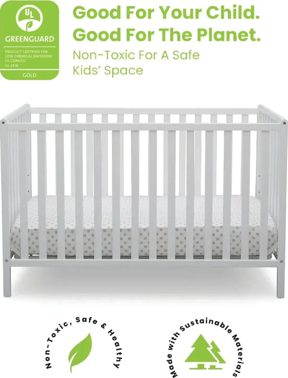 Heartland White 4-in-1 Convertible Crib