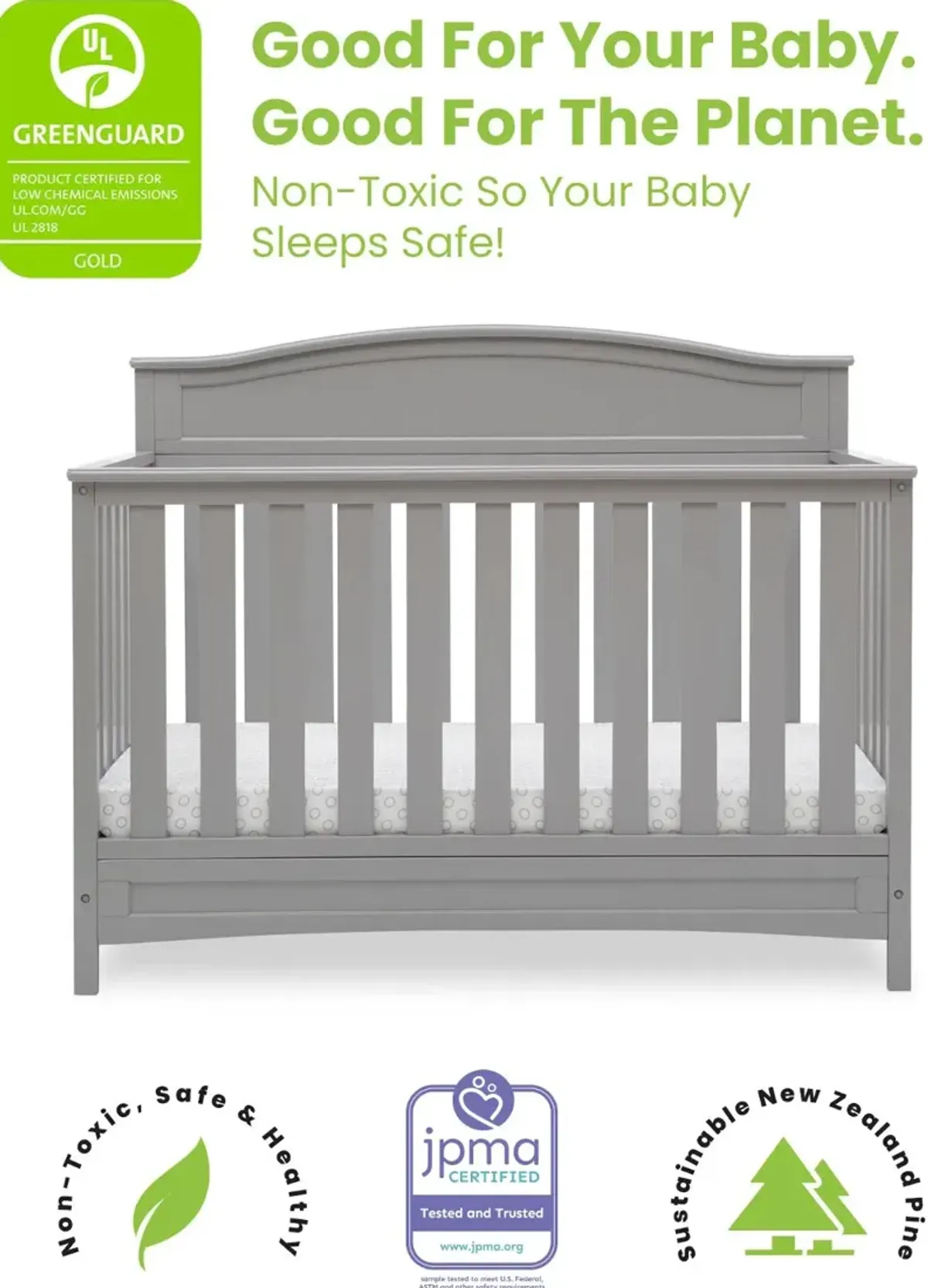 Emery Gray 4-in-1 Convertible Crib