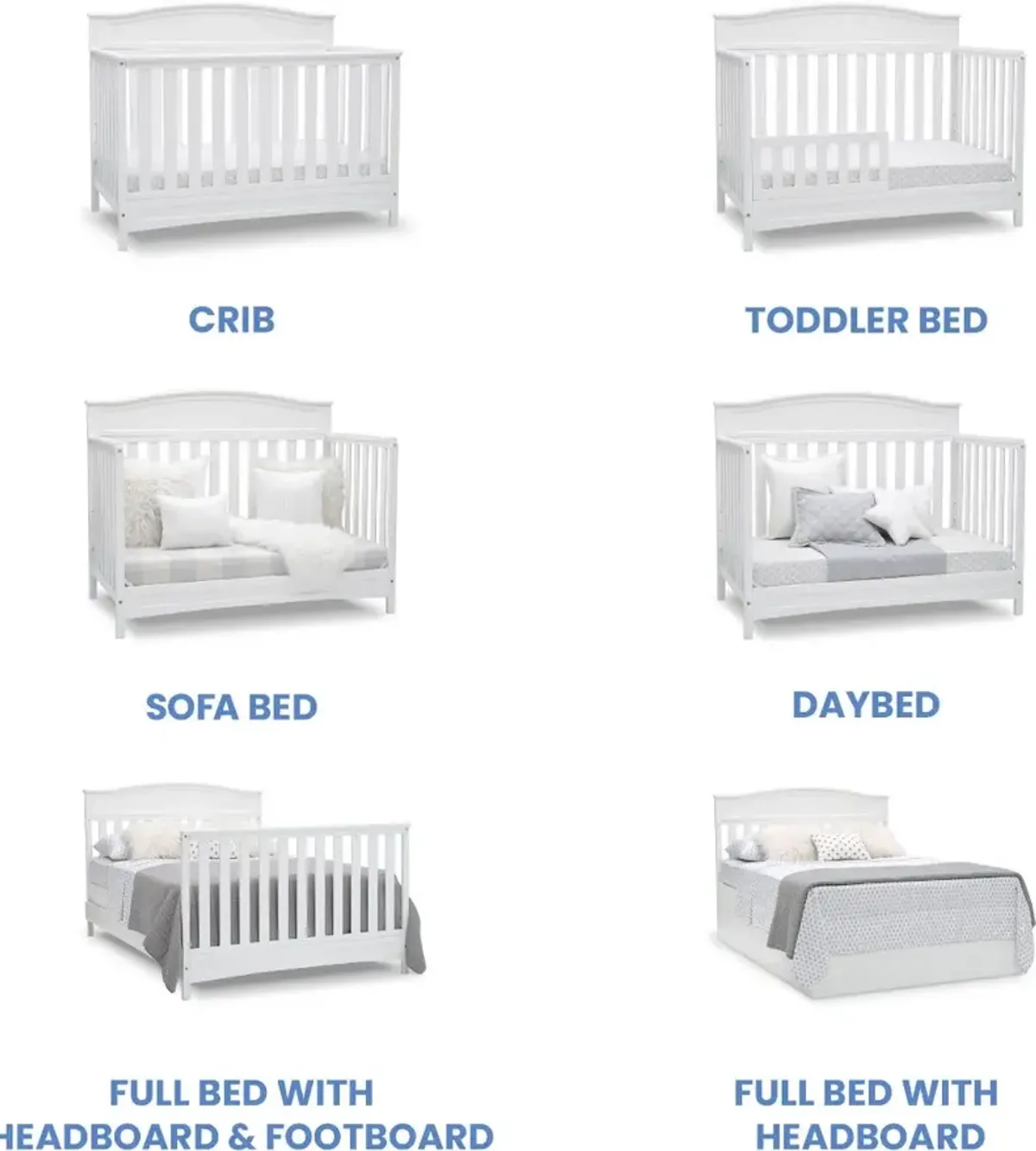 Emery White 4-in-1 Convertible Crib